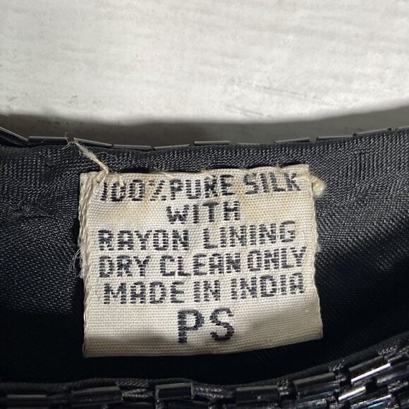 Vintage Stenay 100% Silk Black Sequin Beaded Evening Party Formal Dress - Picture 6 of 6